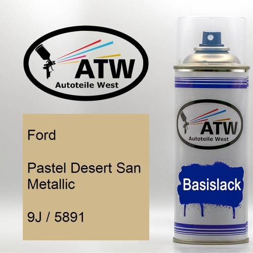 Ford, Pastel Desert San Metallic, 9J / 5891: 400ml Sprühdose, von ATW Autoteile West.